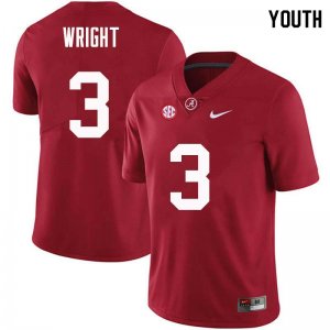 NCAA Youth Alabama Crimson Tide #3 Daniel Wright Stitched College Nike Authentic Crimson Football Jersey KI17L25HS